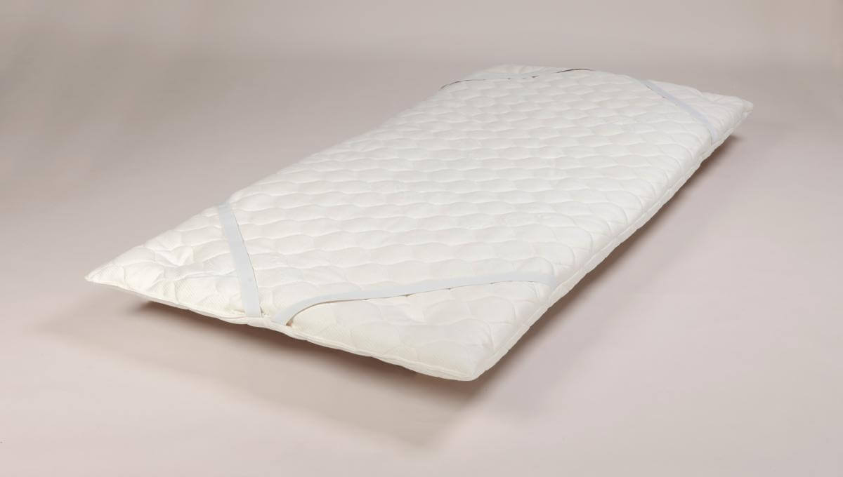 Wool Topper Pad (Single Size) showing mattress attachments