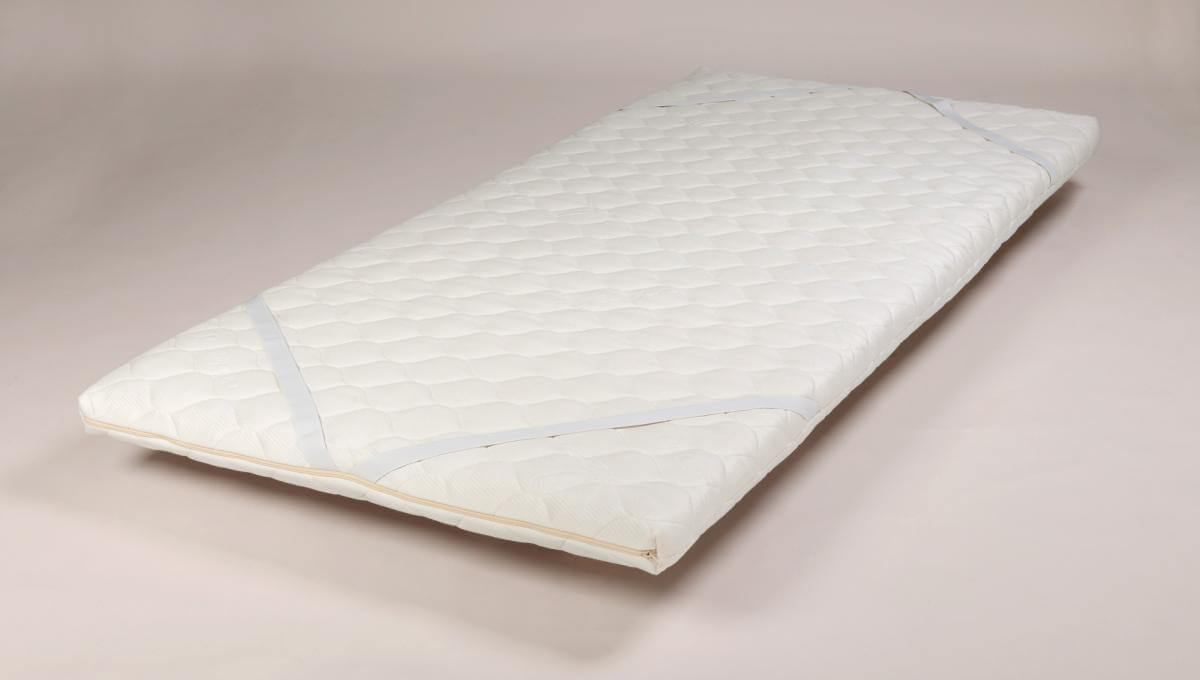 Latex Core Topper 5 (Single Size, Bamboo Blend Cover) showing mattress attachments