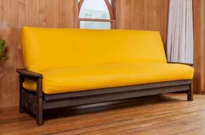 Studio Base with Latex Wool Futon and Yellow Coloured Canvas Cover (Double Size)