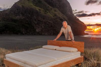 Ralph Behrens (Natural Beds) at Piha, New Zealand.